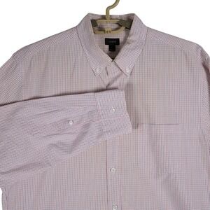 J Crew Button Down Shirt Long Sleeve Gingham Check Red Blue Men's Size L Cotton